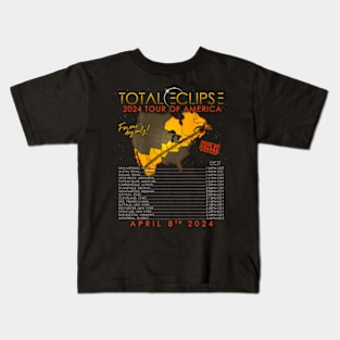 Total Solar Eclipse 2024 Tour Of America 04.08.24 Kids T-Shirt